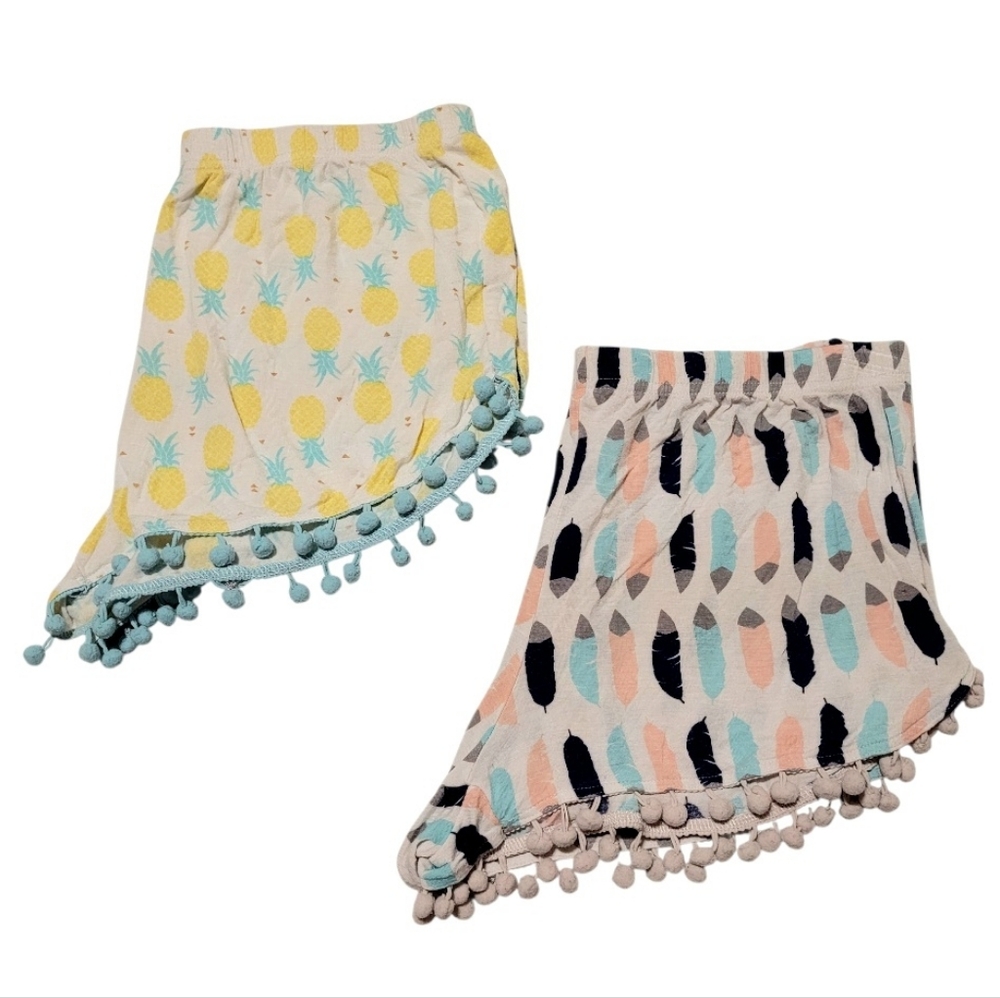 Pajama Drama Fringe Feathers and Pineapples Pajama Bottom Shorts Size Small